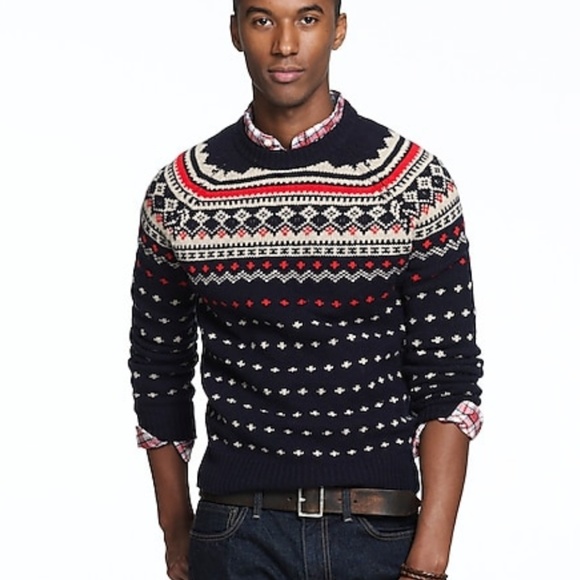 j crew fair isle sweater mens